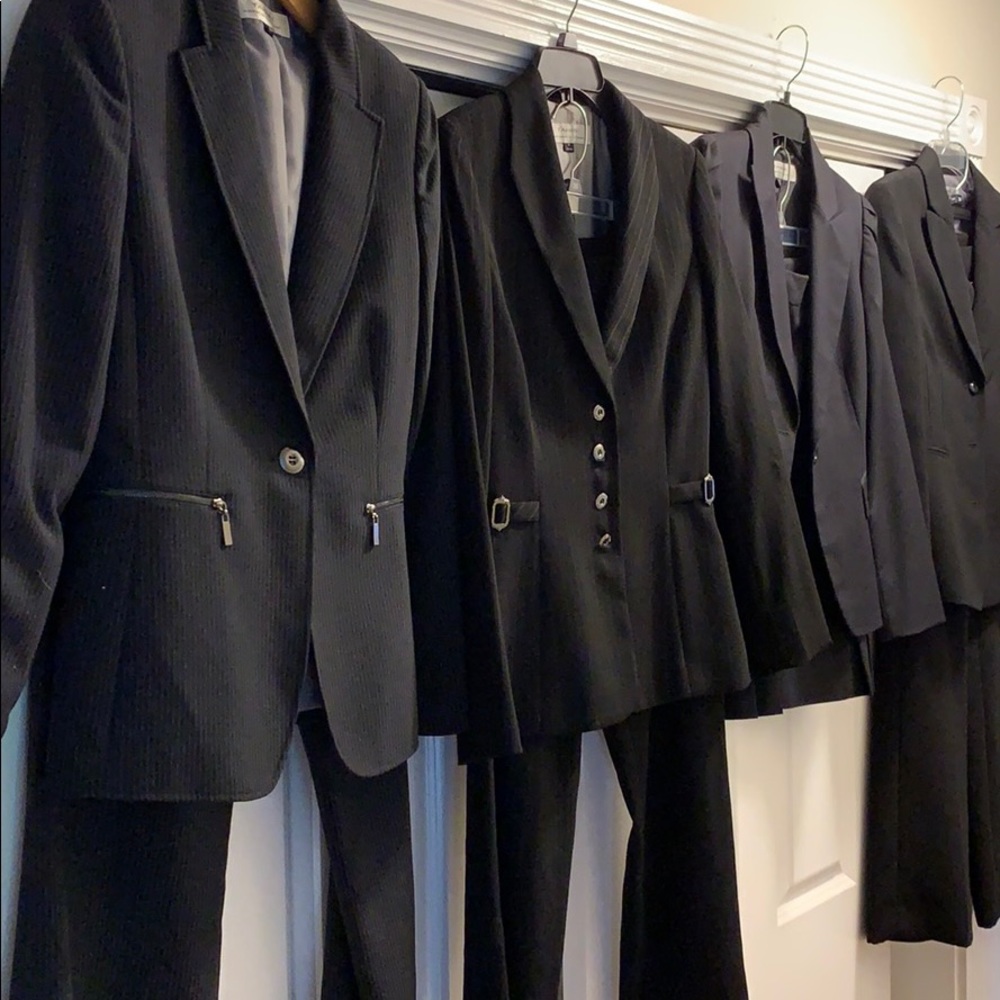 4 Tahari suits  3 pinstripes 1 sold